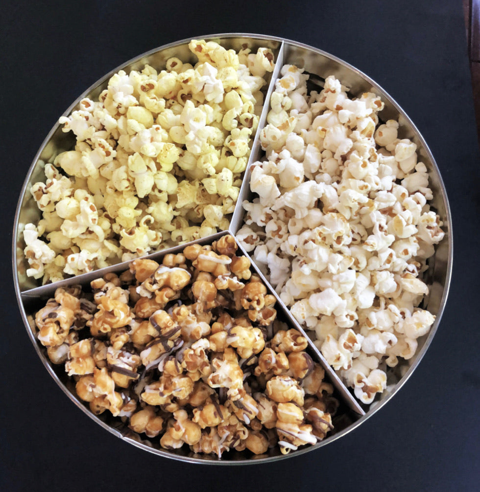 Custom Two Gallon Three Flavor Popcorn Tin