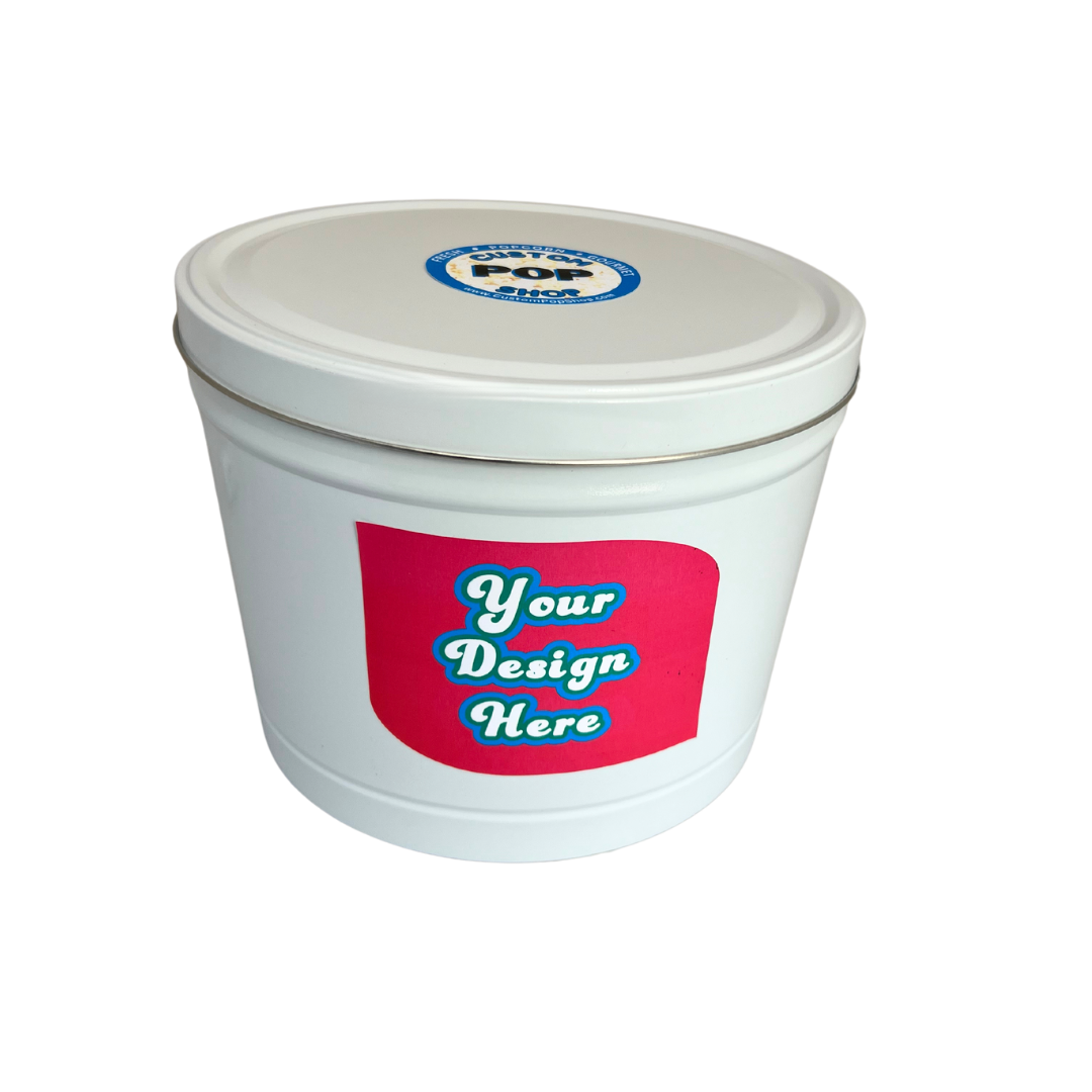 Custom Two Gallon Three Flavor Popcorn Tin